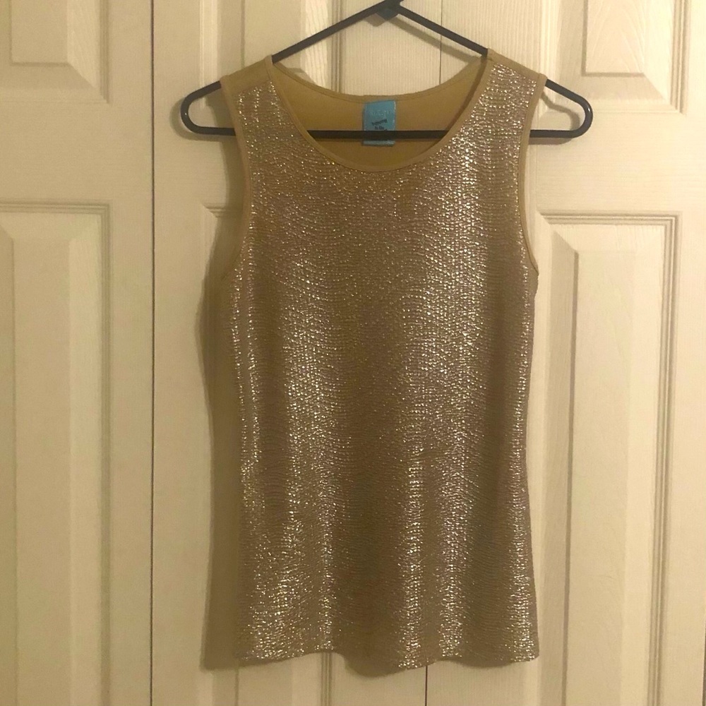 H.I.P. Shiny Goldish Sleeveless Shirt
